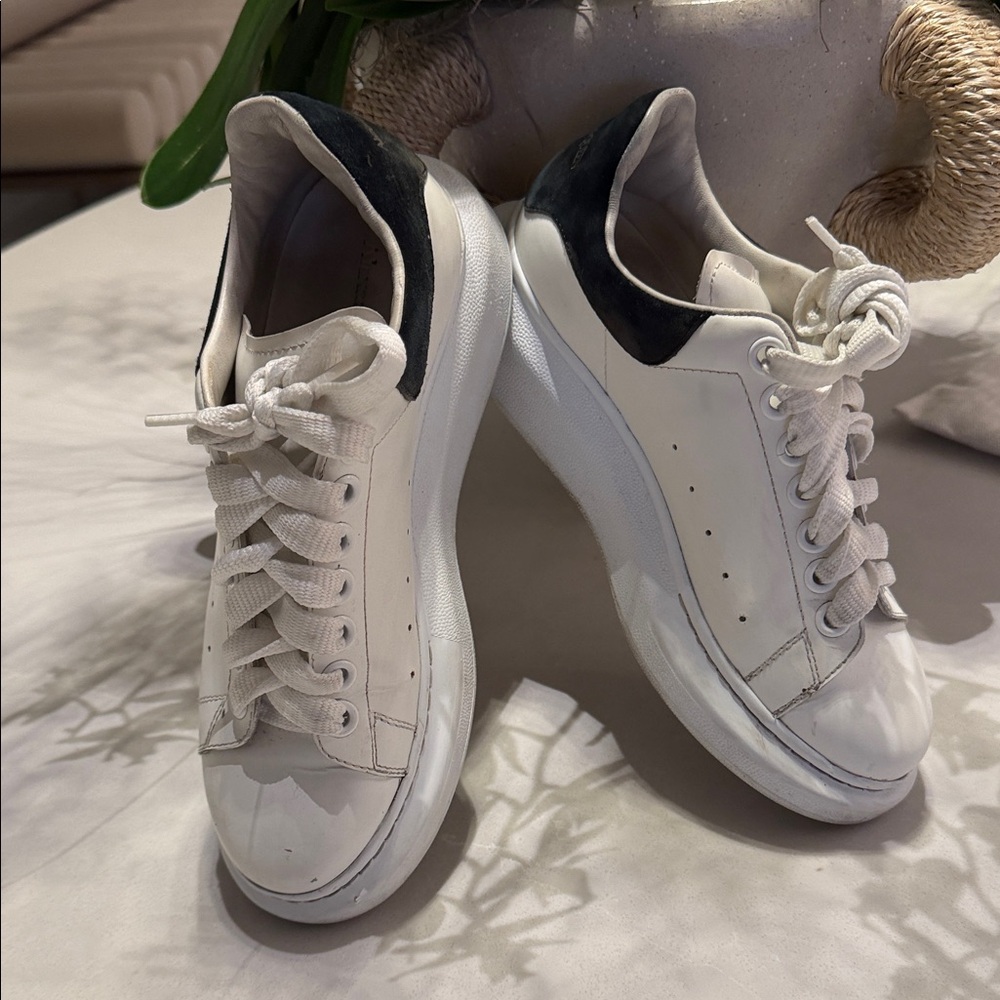 Alexander McQueen platform Women's White and Black Sneakers - Picture 5 of 13